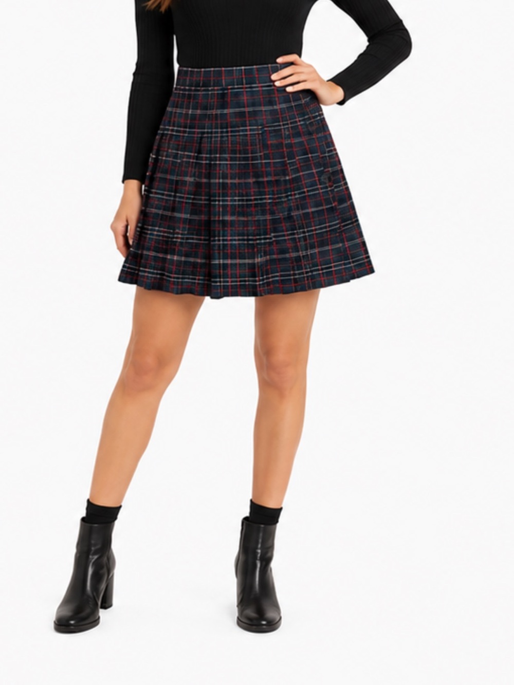 Vintage M Collection Plaid Pleated Mini Skirt Size 5 Made in Canada XS